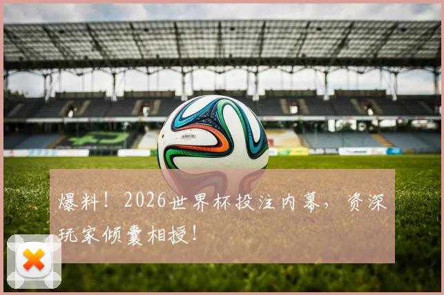 爆料！2026世界杯投注内幕，资深玩家倾囊相授！